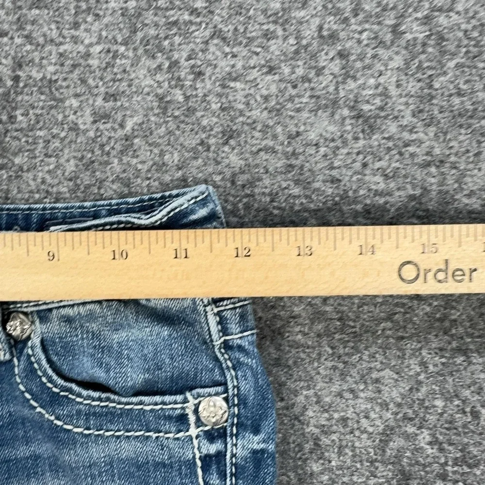 Miss Me Bermuda Shorts Girls 8 Blue Denim Jean Embroidered Cross Pockets JK5445M
